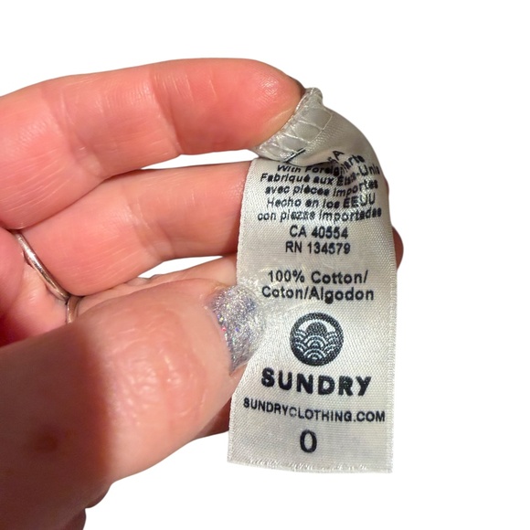 SUNDRY Cream Hoodie Sweatshirt With Unique Design Details - size 0 (xs) - Picture 10 of 10